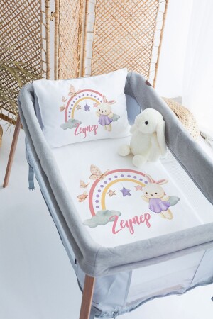 100 % Baumwolle, personalisiertes 70 x 120 Park-Bettbezug-Set - Lilabio