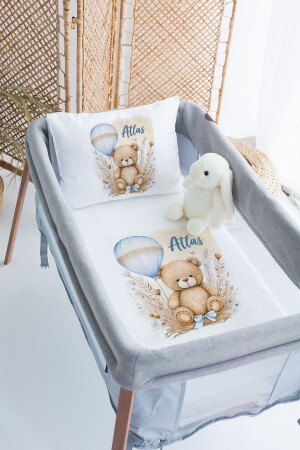 100 % Baumwolle, personalisiertes 70 x 120 Park-Bettbezug-Set - Lilabio