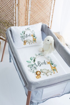 100 % Baumwolle, personalisiertes 70 x 120 Park-Bettbezug-Set - Lilabio