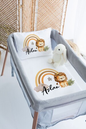 100 % Baumwolle, personalisiertes 70 x 120 Park-Bettbezug-Set - Lilabio