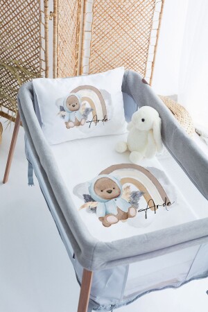 100 % Baumwolle, personalisiertes 70 x 120 Park-Bettbezug-Set PRKYT62 - Lilabio
