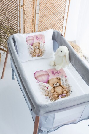 100 % Baumwolle, personalisiertes 70 x 120 Park-Bettbezug-Set PRKYT72 - Lilabio
