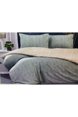100 % Baumwolle, zweifarbiges Doppelbett-Bettbezug-Set, SARRA-Bettbezug-Set - sarra