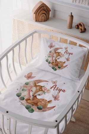100 % Baumwollsatin Mother Yani Kinderbettbezug-Set Ceylan LLBANY55 - Lilabio