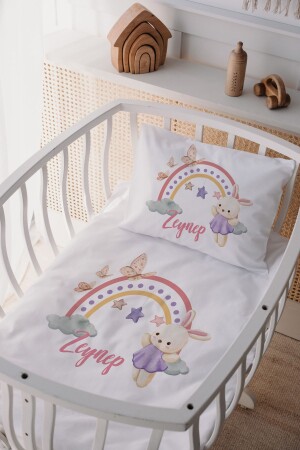 100 % Baumwollsatin Mother Yani Kinderbettbezug-Set LLBANY64 - Lilabio