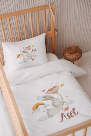 100 % Baumwollsatin, personalisiertes 100 x 150 Babybettwäsche-Bettbezug-Set TYC55WESZN169065840366477 - Lilabio