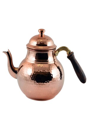 100% Copper Single Teapot Linden Herbal Tea Single Teapot Teapot with Pewter Wooden Handle 500 ml VKTP1006 - VayaPera