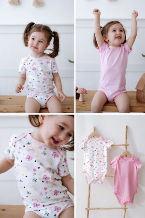 100% Cotton 2-Piece Short Sleeve Baby Bodysuit - Lilabio