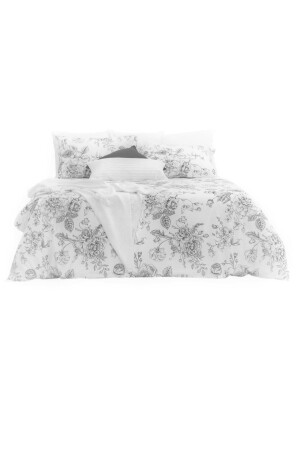 100% Cotton 200x220 Double Duvet Cover and 2-Piece 50x70 Pillowcase, Soloi Gray A200220SOLOIGRI - makiteks