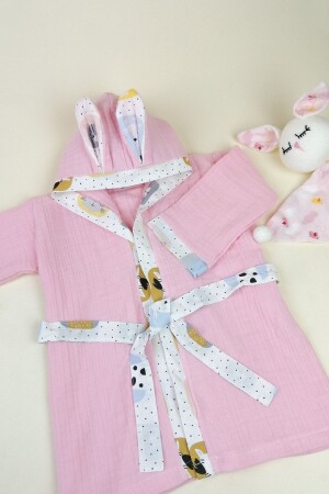 100% Cotton 4 Layer Muslin Hooded Baby Kids Bathrobe - La Mure Baby