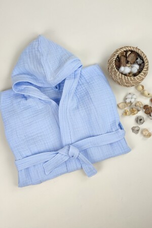 100% Cotton 4 Layer Muslin Unisex Hooded Baby Kids Bathrobe bathrobe4k - la mure baby