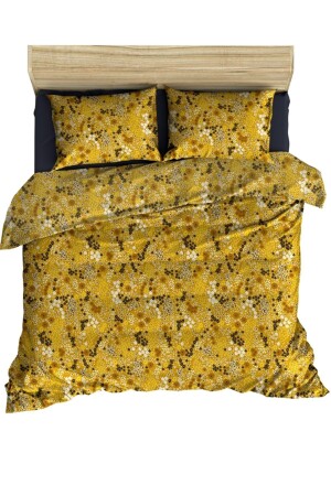 100% Cotton 57thread 200x220 Double Duvet Cover and 2-Piece 50x70 Pillowcase, Yellow A200220LIBERTADSARI - makiteks