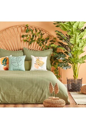 100% Cotton Arno Double Duvet Cover Set Khaki (200X220 CM) 1001NEVR0291|138 - Bella Maison