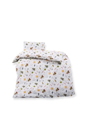 100% Cotton Baby Kids Bedding Set 70x110 Space Rocket Patterned for Park Crib BÖ0010NT - Bebek Özel