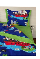 % 100 Cotton Blue Navy Blue 3 Piece Single Duvet Cover Set ZZN3902021 - YASTIKMİNDER