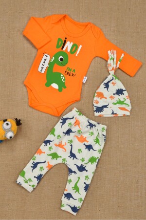 100% Cotton - Cute Dinosaur Printed 3 Piece Bodysuit & Bodysuit - Bavvier