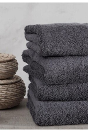 100% Cotton Extra Soft Anthracite 4 Pieces Microfiber Sports Hairdresser 50x90 Hand and Face Towel 4*ANTHRACITE - AYHANHOME