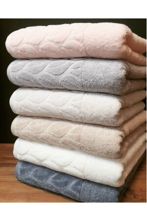100% Cotton Hazal hand and face towel 50x90 6pcs - Nurpak