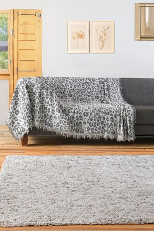 100% Cotton Leopard Gray Luxury Non-Slip Sofa Cover Sofa Throw Multi-Purpose Cover - Bh