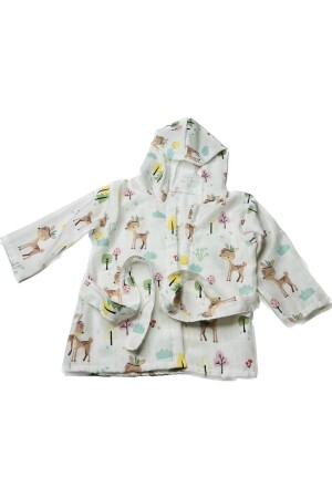 100% Cotton Muslin Fabric Baby Bathrobe LNDN98 - BabyLifeHome