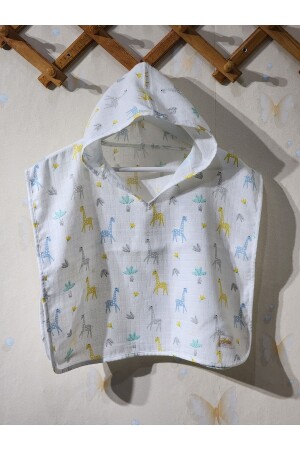 100% cotton Muslin Hooded Poncho (1-3 YEARS) bathrobe, Beach Towel (FABRICS ARE CERTIFIED) hooded PONCHO - YadaBaby