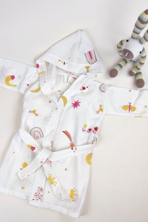 100% Cotton Muslin Unisex Hooded Baby Kids Bathrobe Single Layer bathrobe1k - la mure baby