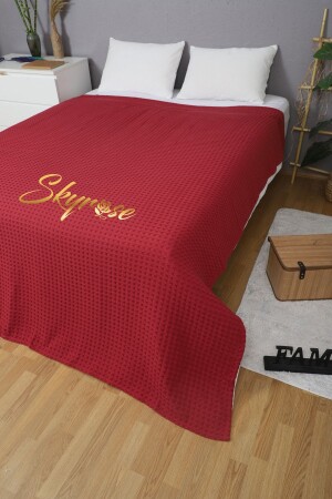 100% Cotton Pool Patterned Plum Double Pike 200x220 Cm 20221995009 - Altınkoza