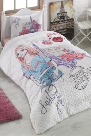 100% Cotton Quilted Four Seasons 4 Seasons Single Duvet Cover Set KBT-KP-TK - Kristal By Taç