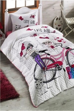 100% Cotton Quilted Four Seasons 4 Seasons Single Duvet Cover Set KBT-KP-TK - Kristal By Taç