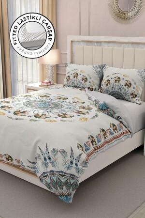 100% Cotton Satin Double Duvet Cover Set with Fitted Sheets, 3D Elephant Pattern MONOHOME30186 - Monohome