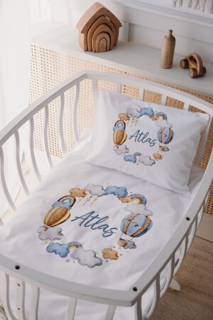100% Cotton Satin Mother Yani Crib Duvet Cover Set Flying Balloon - Lilabio