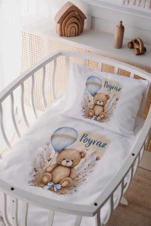 100% Cotton Satin Mother Yani Crib Duvet Cover Set Teddy Bear - Lilabio