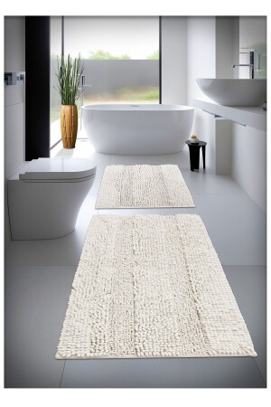 100% Cotton Tufting Bath Mat Set - Bath Rug Pasta Set of 2 60x100 - 60x50 - Cottoncrafty