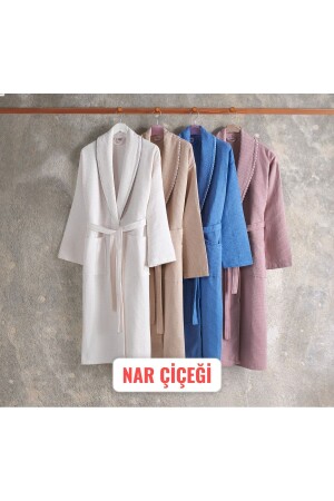 100% Cotton Women's-Men's Extra Soft Pique Bathrobe Shawl Collar BATHROBE - Oyali Textile