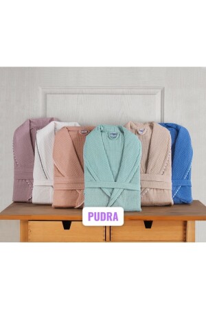 100% Cotton Women's-Men's Extra Soft Pique Bathrobe Shawl Collar BATHROBE PIGQE - OYALI TEXTİLE