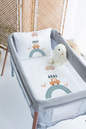 %100 Pamuk Isme Özel 70x120 Park Yatak Nevresim Takımı PRKYT03 - Lilabio