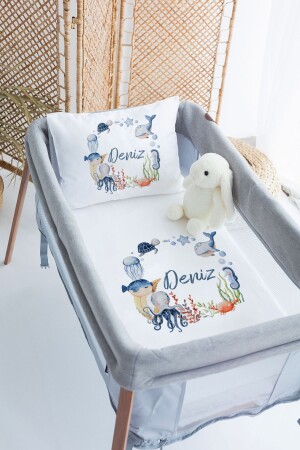 %100 Pamuk Isme Özel 70x120 Park Yatak Nevresim Takımı PRKYT31 - Lilabio