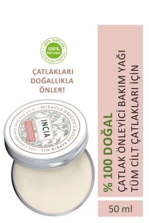 %100 Doğal Çatlak Önleyici Yağ Tüm Cilt Çatlakları İçin Organik Dirsek Topuk Vegan 50 ml - Incia