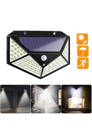 100 Led Solar PIR Motion Sensor Waterproof Wall Lamp Ip65 100LED - ZAUSS