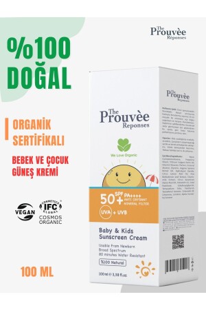 100% Natural 50 SPF Organic Sunscreen Cream for Babies and Children 100 ml - The Prouvee Reponses