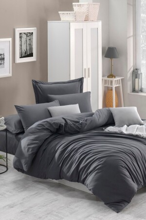 100% Natural Cotton PlainColor Duvet Cover Set Double FreshColor Smoked Ep-022735-v - Enlora Home