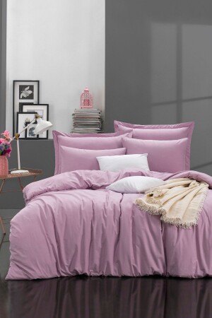 100% Natural Cotton SolidColor Duvet Cover Set Double FreshColor RomonaLila Ep-022735-v - Enlora Home