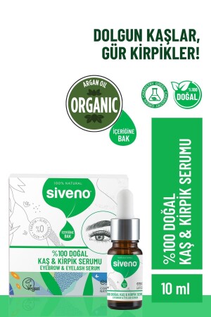 100% Natural Eyebrow and Eyelash Serum Herbal Intensifier Revitalizing Intensive Care Oil Vegan 10 ml - Siveno