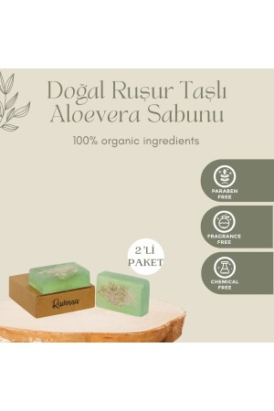 100% Natural Handmade Rushur Stone Aloe Vera Soap 120 Grams X 2 Pieces RVN85 - RAVENNA