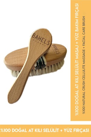 100% Natural Horsehair Cellulite Brush + 100% Natural Horsehair Facial Brush Set - Bahels Beauty