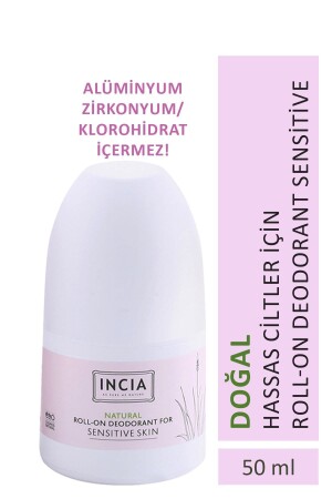 100% Natural Roll On Deodorant For Sensitive Skin Anti-Sweat Odor Stainless 50 ml - Incia