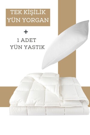 100% Natural Single Natural Wool Quilt Wool Pillow TYC00397776501 - Elyaf Sepeti