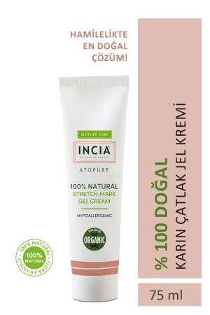100 % natürliche Gel-Creme gegen Dehnungsstreifen am Bauch, Anti-Dehnungsstreifen, Bio-Avocadoöl, Schwangerschaft, 75 ml - Incia