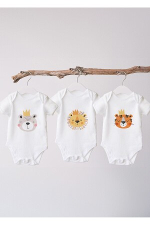 100% Organic Cotton 3-pack Printed Short Sleeve Baby Bodysuit - Lilabio