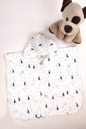 100% Organic Cotton Muslin Children's Poncho - Oeko-tex Certified - Single Layer - La Mure Baby